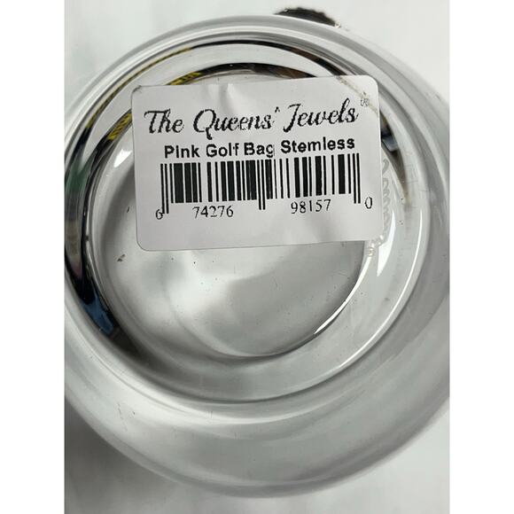 The Queen's Jewels Pink Golf Bag Stemless Wine Glass - Picture 2 of 2